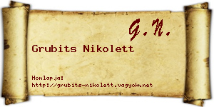 Grubits Nikolett névjegykártya